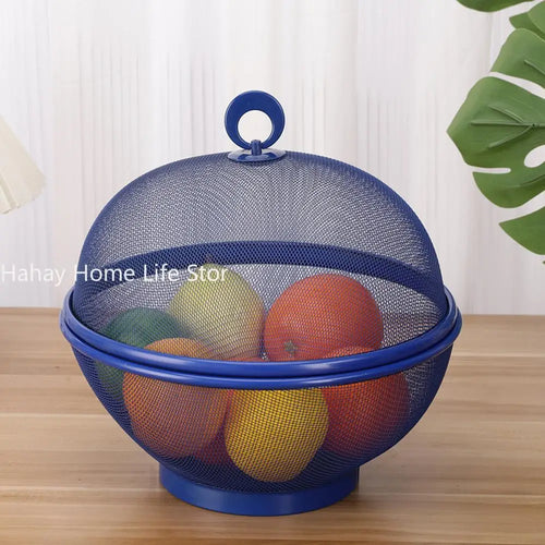panier à fruits en maille avec couvercle anti-mouche en inox - vue 2 sur 7