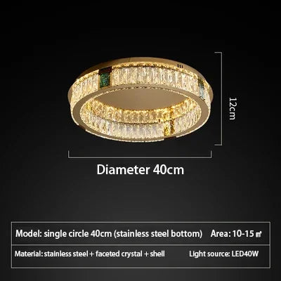plafonnier en cristal de luxe à led pour décoration intérieure