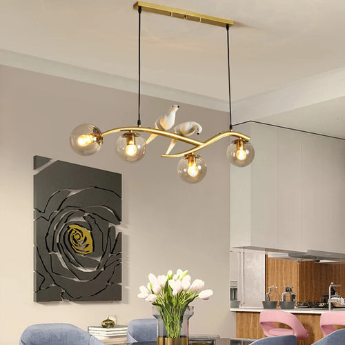 suspension créative moderne à 4 têtes pour éclairage luxe - vue 2 sur 8