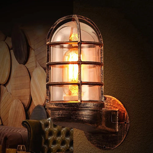 applique murale vintage industriel led fer loft rétro moderne - vue 6 sur 7