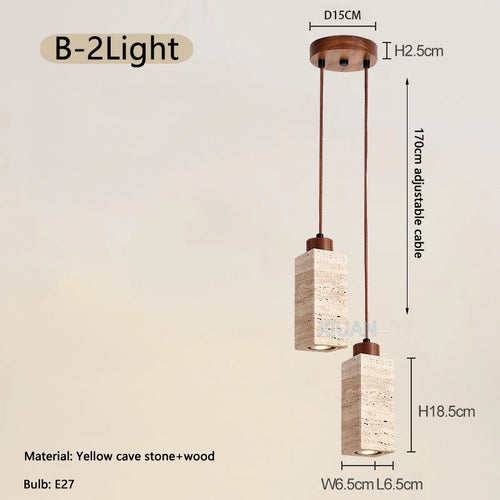 lustre led en pierre de grotte style wabi-sabi - vue 11 sur 11