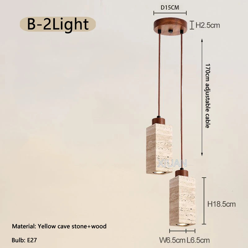 lustre led en pierre de grotte style wabi-sabi - vue 10 sur 11