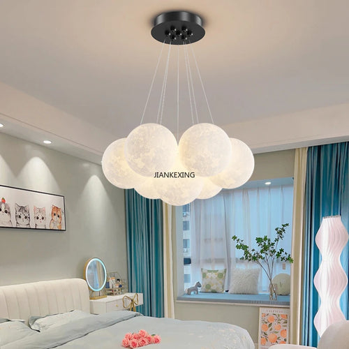 lustre moderne led boule à bulles suspension luminaire décor - vue 6 sur 24