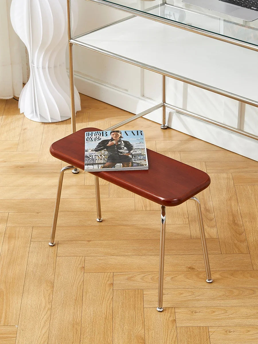 banc en bois massif style rétro pour décoration polyvalente - vue 2 sur 9