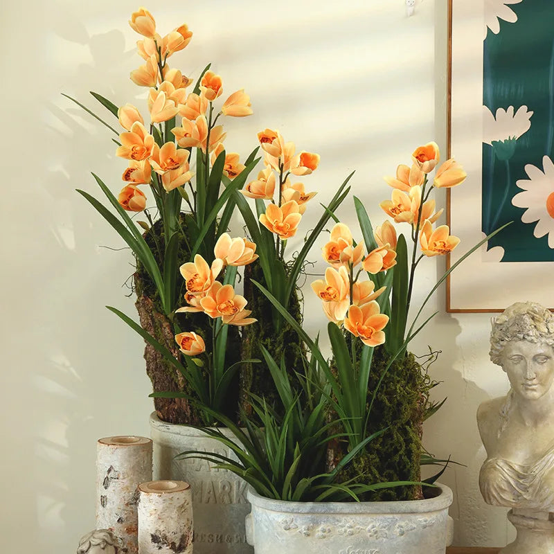 fleurs artificielles cymbidium pour décoration mariage et événements - vue 4 sur 11