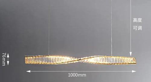lustre en cristal à led design moderne pour restaurant et salle à manger - vue 9 sur 11
