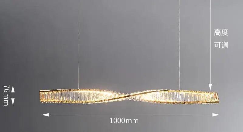 lustre en cristal à led design moderne pour restaurant et salle à manger - vue 8 sur 11