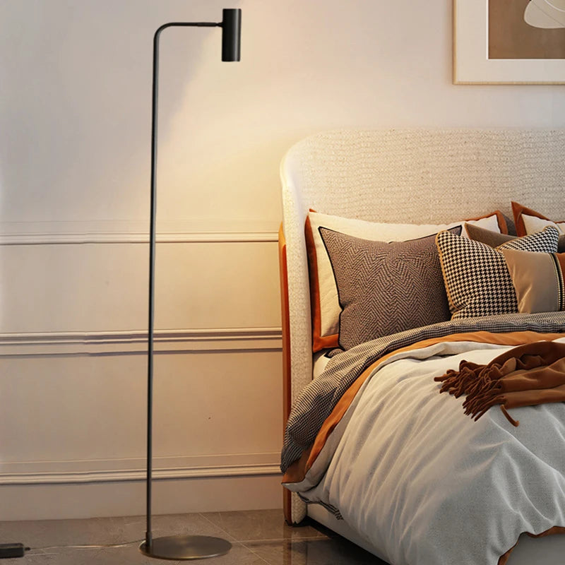 lampadaire minimaliste en cuivre avec lumière rotative moderne - vue 4 sur 8