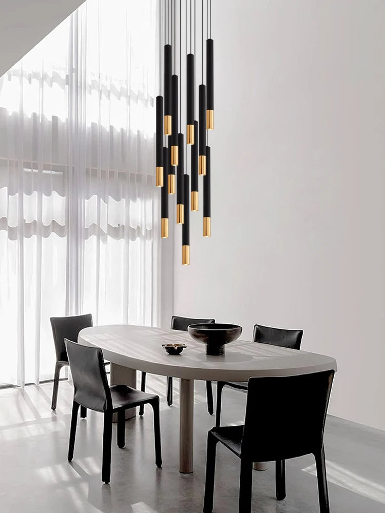 lustre led tubulaire pour éclairage intérieur de restaurant - vue 3 sur 17