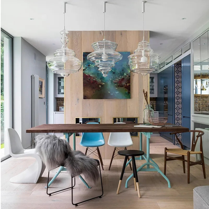 lampe suspendue en verre design moderne pour bars et cafés - vue 3 sur 12