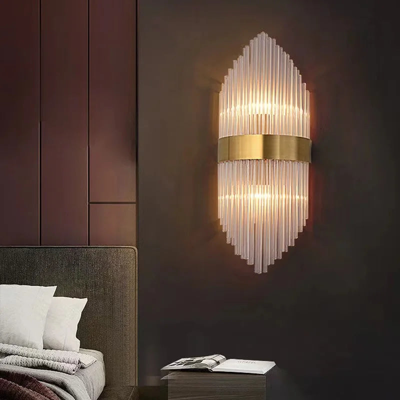 applique murale led en cristal design nordique élégant - vue 1 sur 12