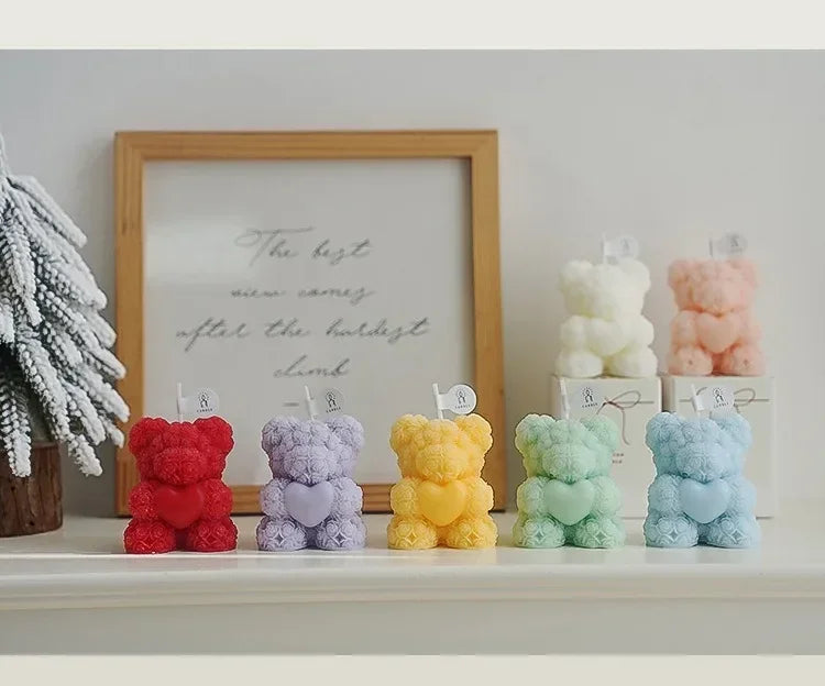 bougie ours en cire de soja parfumée pour détente - vue 3 sur 13