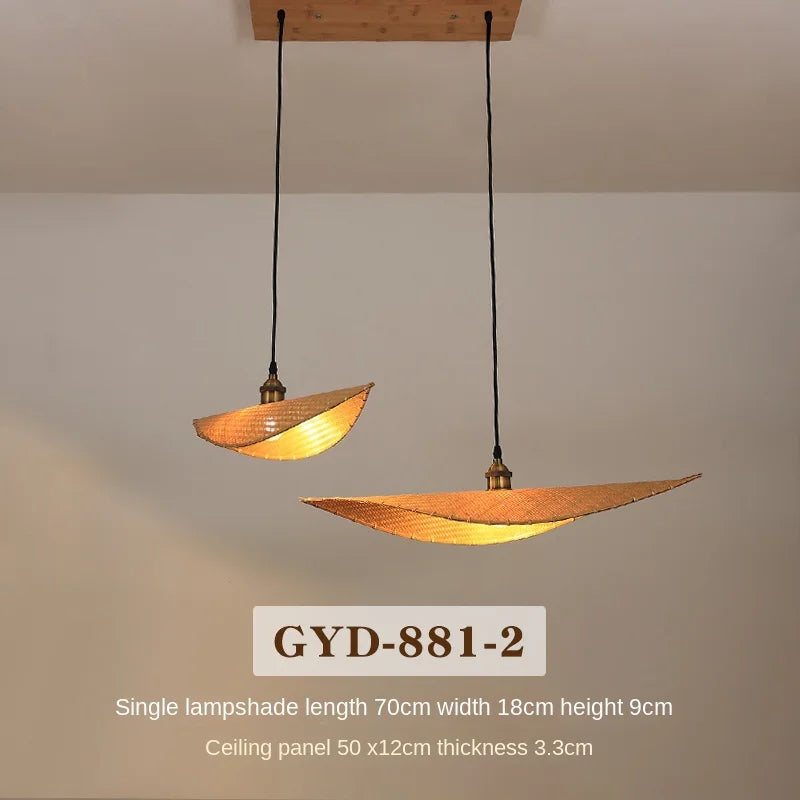 lustre en bambou style japonais pour décoration zen asiatique - vue 11 sur 11