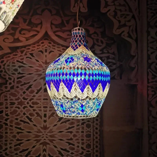 lustre en vase d'art bohème pour décoration intérieure artisanale - vue 13 sur 13