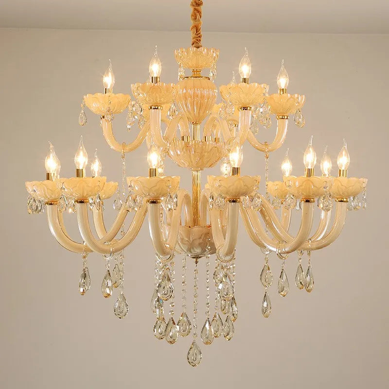 lustre en cristal moderne pour décoration intérieure avec éclairage led - vue 8 sur 9