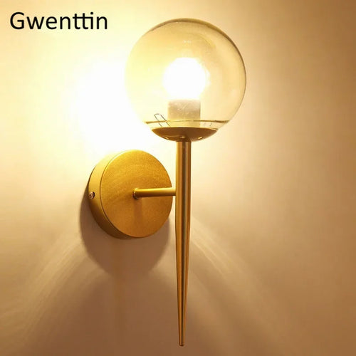 applique murale en verre boule éclairage led design nordique moderne - vue 9 sur 8