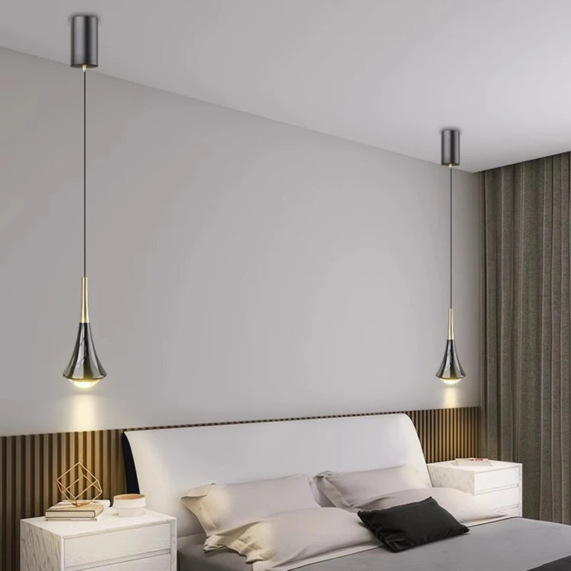 Suspension double lumière luxe plafond - vue 4 sur 7