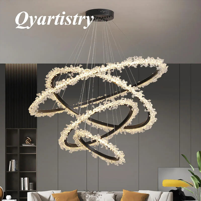 lustre moderne en cristal de luxe suspension décorative - vue 1 sur 16