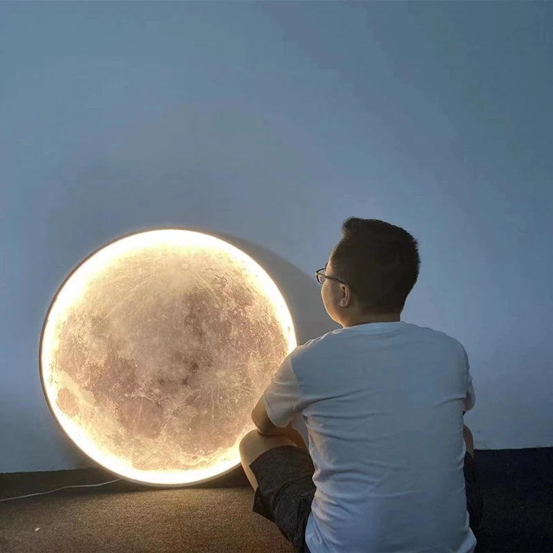 applique murale lune moderne avec intensité variable et télécommande led - vue 4 sur 23