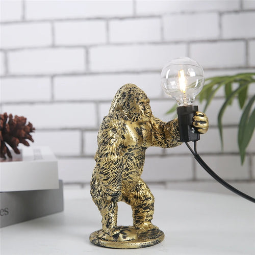 lampe à poser nordique king kong en résine personnalisable animaux - vue 4 sur 15