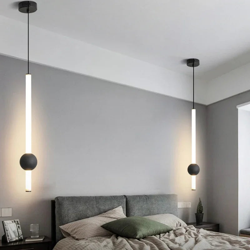lustre à barre longue suspension avec éclairage led - vue 5 sur 14
