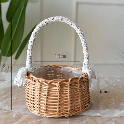 panier à fleurs mariage avec nœud papillon grande capacité polyvalent - vue 14 sur 16