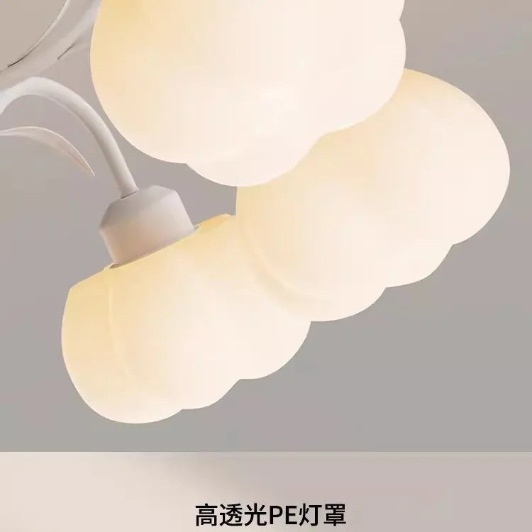 plafonnier moderne à LED avec couverture en coton décorative - vue 5 sur 12