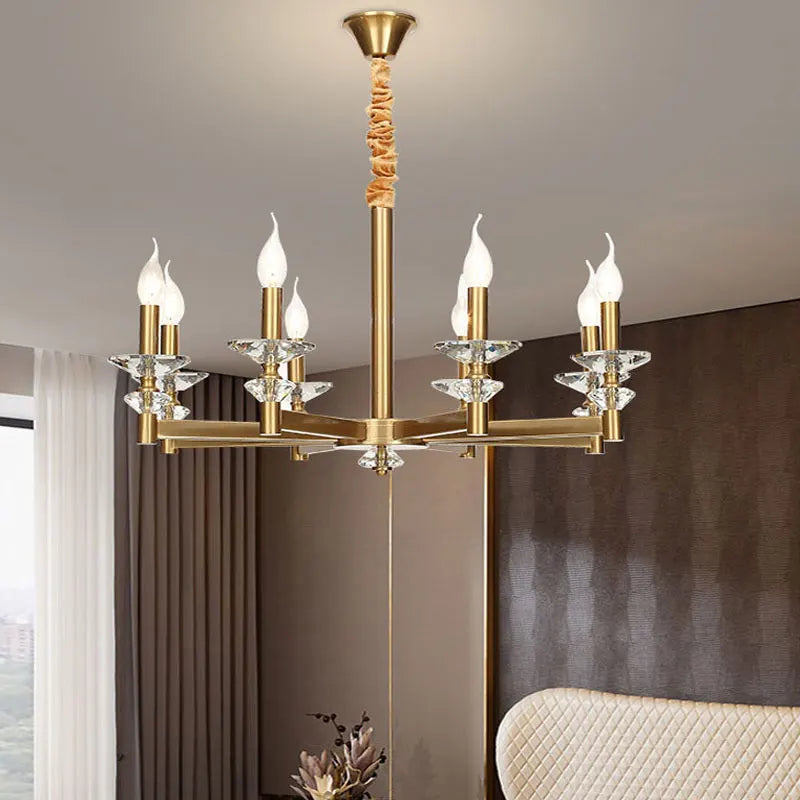 lustre en cristal style industriel européen rétro en fer - vue 6 sur 11