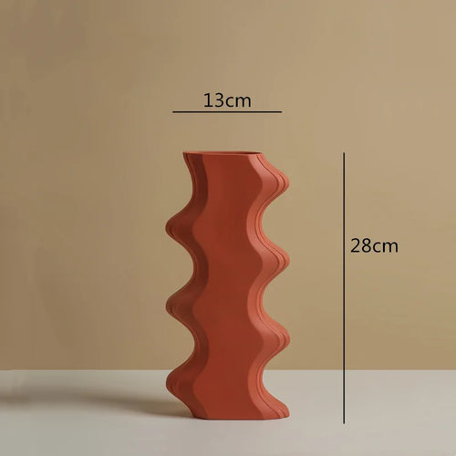 vase en céramique géométrique pour arrangements floraux artisanaux - vue 9 sur 11