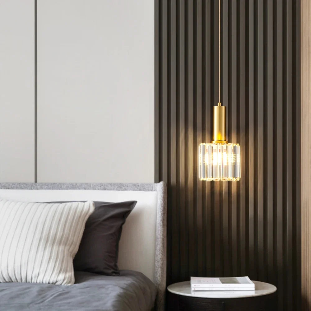 suspension en cristal design moderne pour éclairage intérieur réglable - vue 4 sur 10