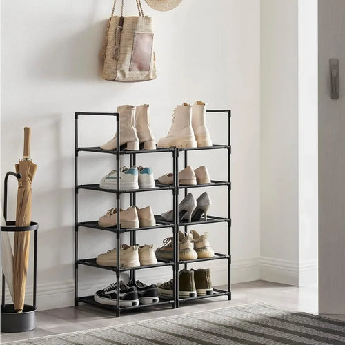 étagère à chaussures sur pied à 10 niveaux grande capacité pour rangement - vue 2 sur 9