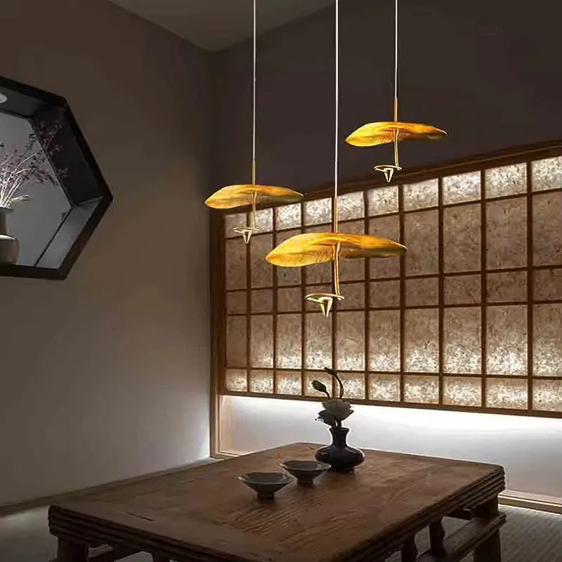 lustre led cuivre moderne pour décoration intérieure élégante - vue 5 sur 10