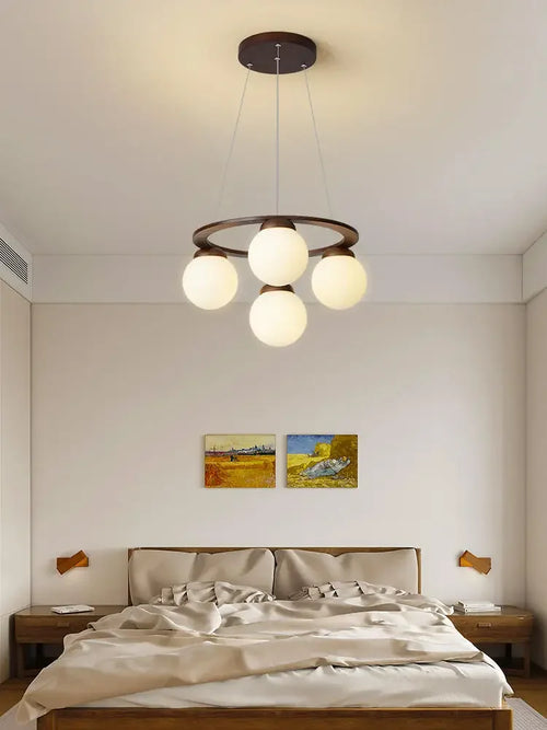 lustre en bois design pour décoration contemporaine maison - vue 3 sur 14