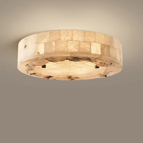 Luxueux plafonnier en marbre naturel circulaire 30CM 40CM chambre salon salle à manger Grand luminaire suspendu luminaire suspendu - vue 2 sur 9