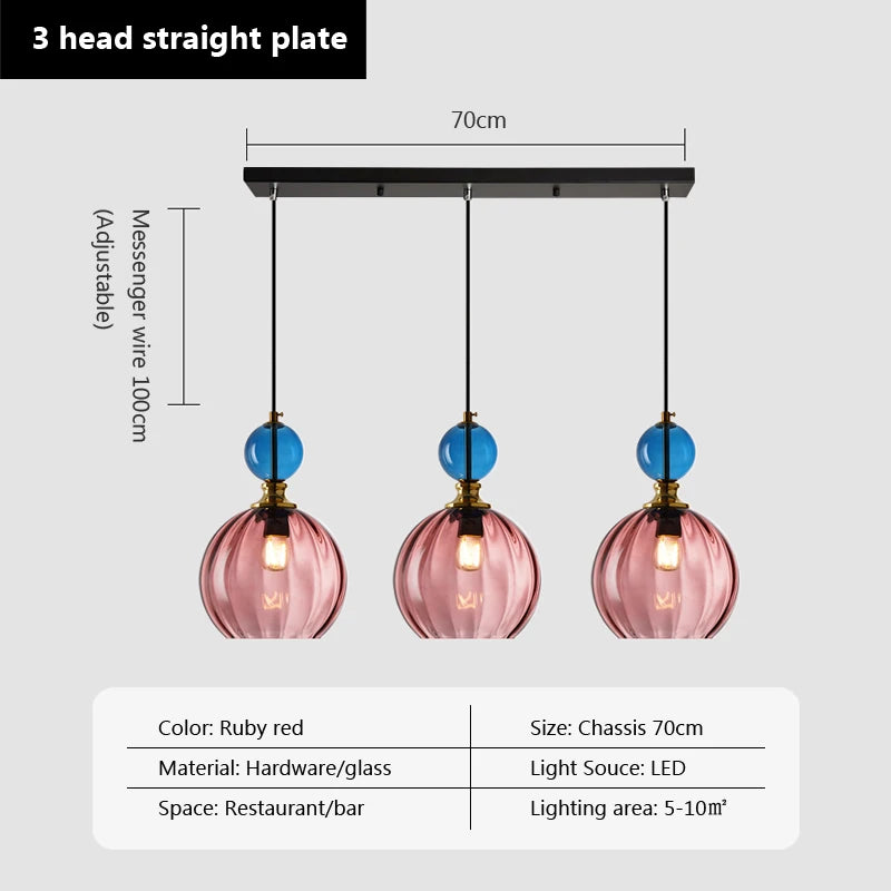 LED moderne couleur nordique bonbons suspension lumières pour chambre chambre d'enfants simple tête verre lampes suspendues luminaires de décoration intérieure - vue 12 sur 14