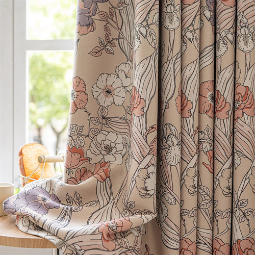 Rideau occultant motif floral style moderne pour salon - vue 5 sur 8