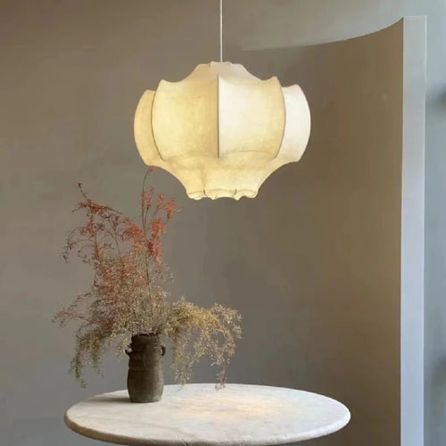 lustre suspendu en soie wabi-sabi pour décoration intérieure - vue 2 sur 10