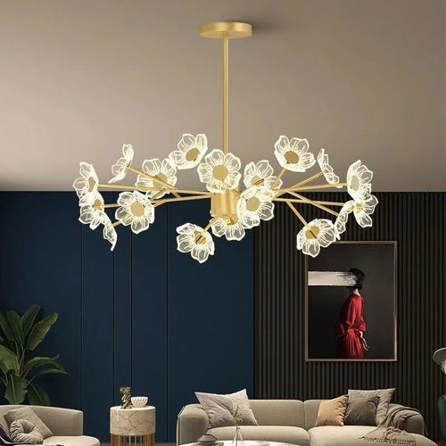 lustre moderne en fleurs pour décoration intérieure élégante - vue 6 sur 11
