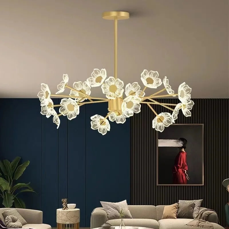lustre moderne en fleurs pour décoration intérieure élégante - vue 5 sur 11