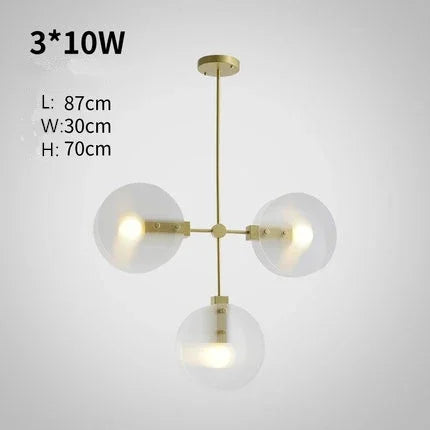 lustre led en verre nordique tables alimentaires lampes suspendues luminaires décoratifs - vue 8 sur 14