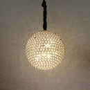 lustre moderne en cristal boule ronde avec éclairage led
