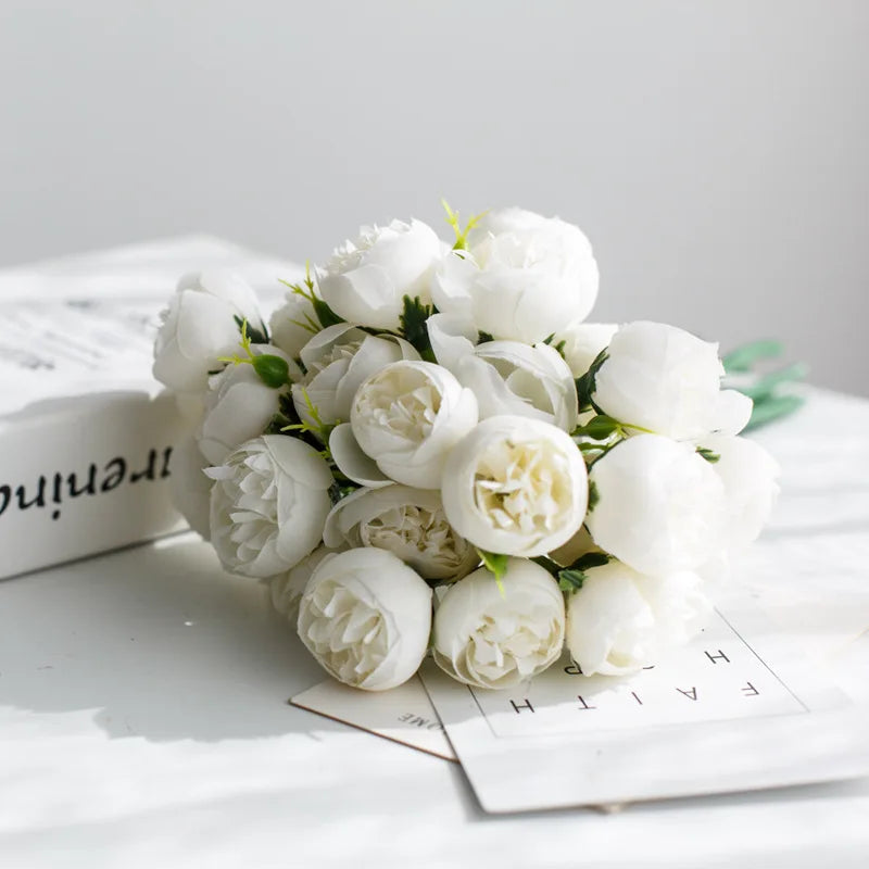 27 têtes de pivoines artificielles pour décorations de mariage et DIY - vue 5 sur 10