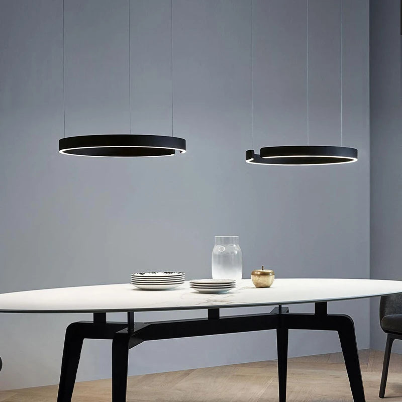 Lustre anneau LED plafond moderne lustre salle à manger Table à manger éclairage plafond lustre éclairage décoration de la maison - vue 2 sur 18