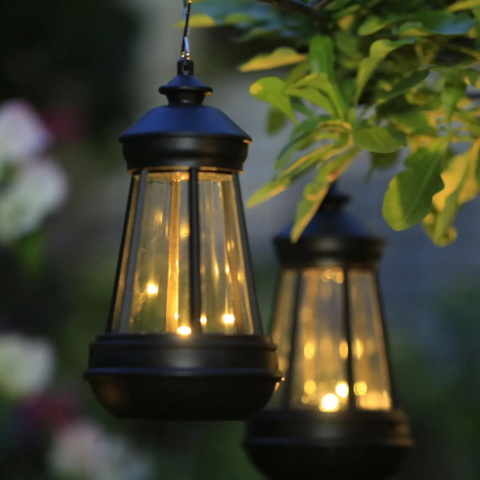 lampe solaire rétro à pétrole pour jardin décoration suspendue portable - vue 4 sur 8
