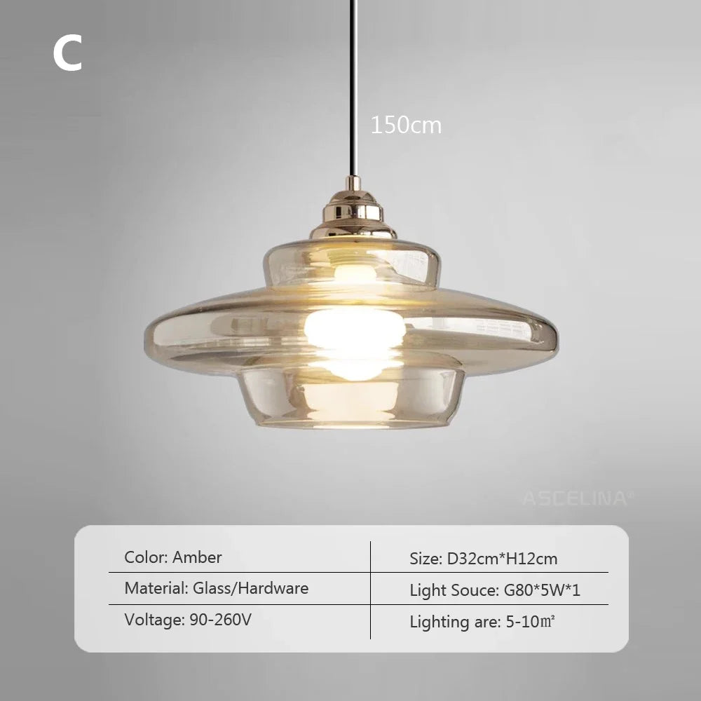 suspension décorative en verre plaqué nordique moderne - vue 9 sur 9