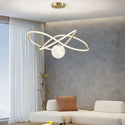 suspension moderne en aluminium pour décoration intérieure élégante - vue 5 sur 10