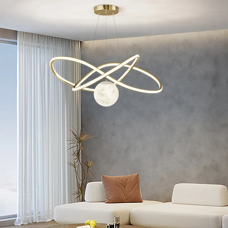 suspension moderne en aluminium pour décoration intérieure élégante - vue 5 sur 10