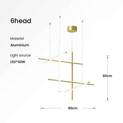 lustre tubulaire design italien suspension à led décorative - vue 11 sur 15