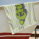 Serviette de plage rayée rétro personnalisée hippie