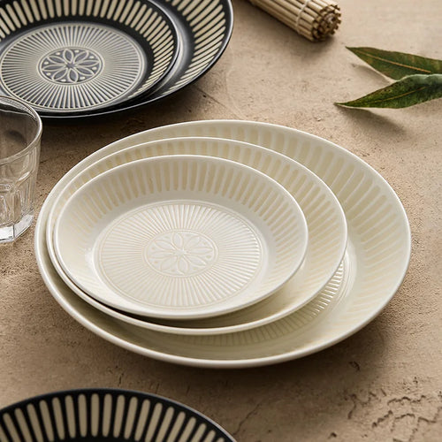 Assiette ceramique relief style japonais retro premium - vue 5 sur 7